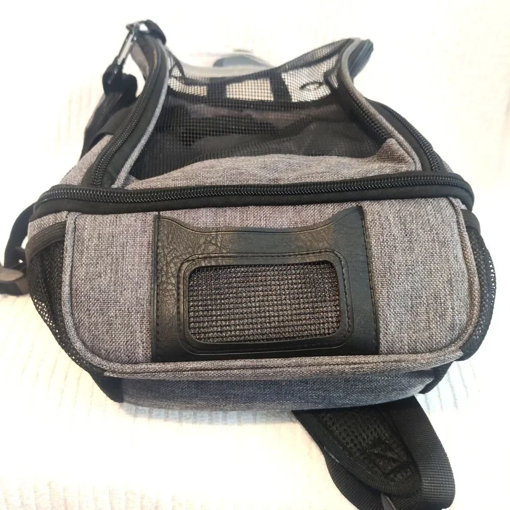 Pet Carrier Backpack Adjustable Shoulders Bag Breathable Mesh with Keychain bag